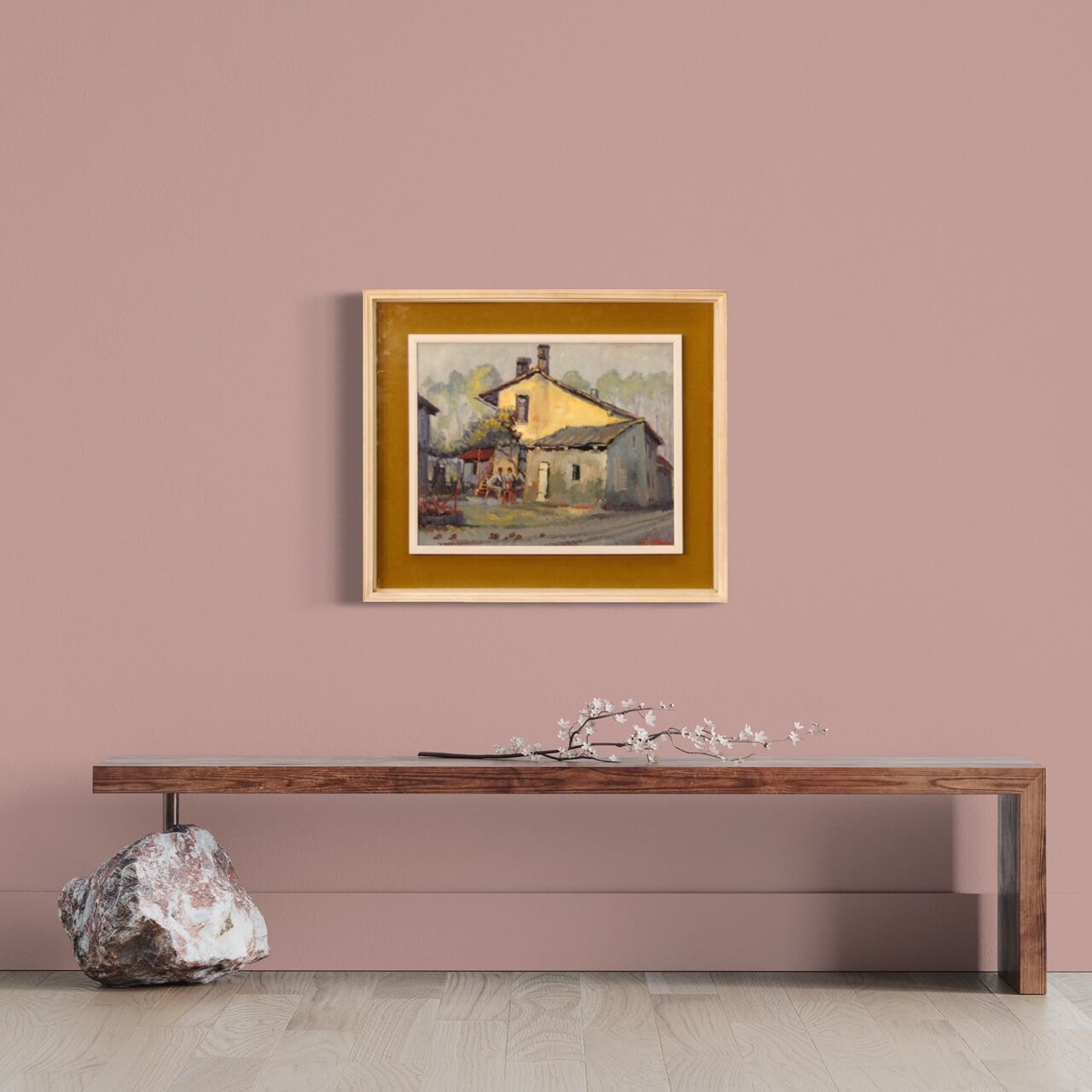 Italian popular scene signed painting oil on board