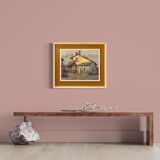 Italian popular scene signed painting oil on board