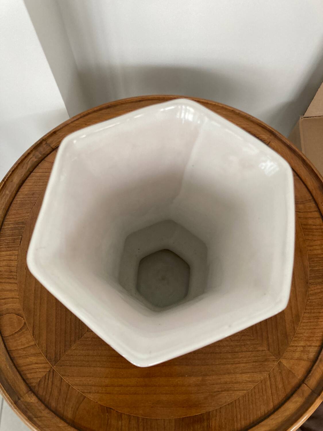 Lallier Moustiers hexagonal vase H 29cm