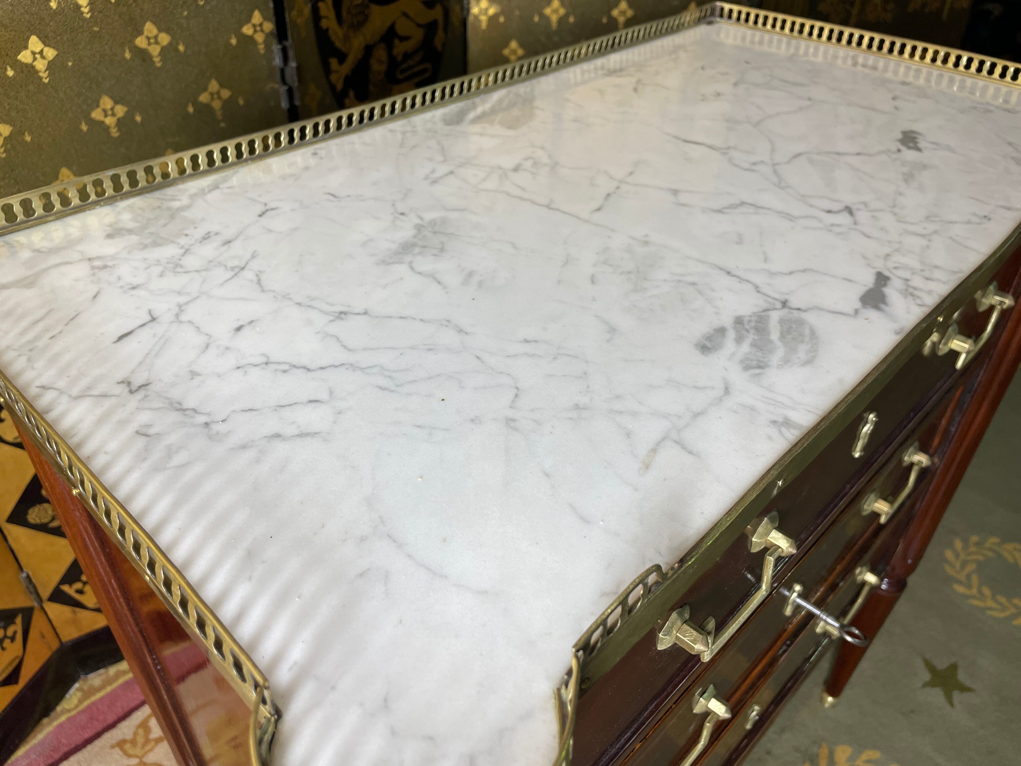 Restored Louis XVI style mahogany chest of drawers