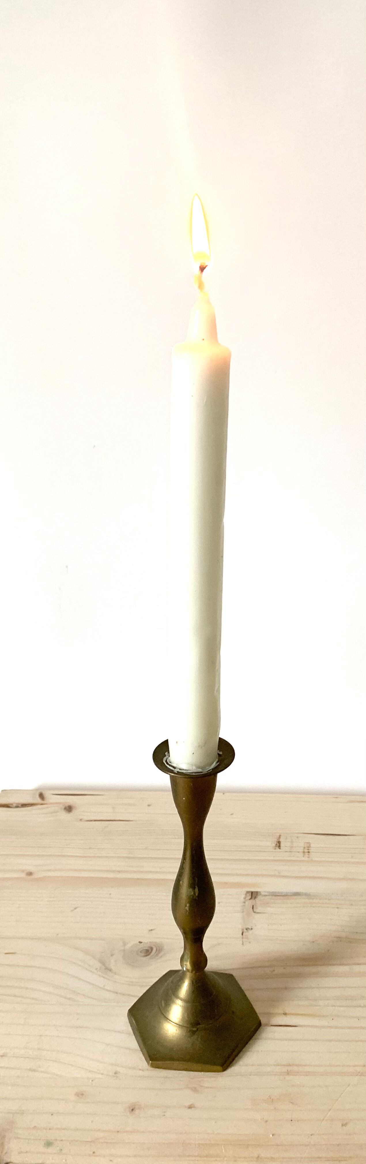 Pair of brass candle holders