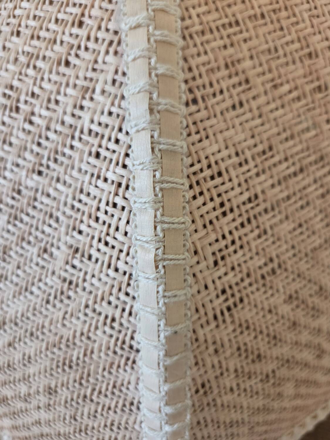 Pair of vintage rattan lampshades