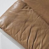 Modular "Jeep" sectional sofa in light brown leather by Anita Schmidt for Durlet, 1970.