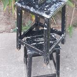 Pair stool painted wood workshop