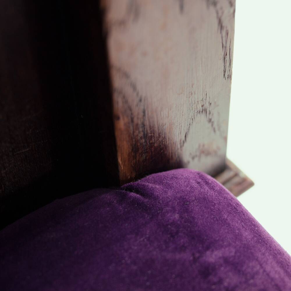 Arts crafts oak bench with storage