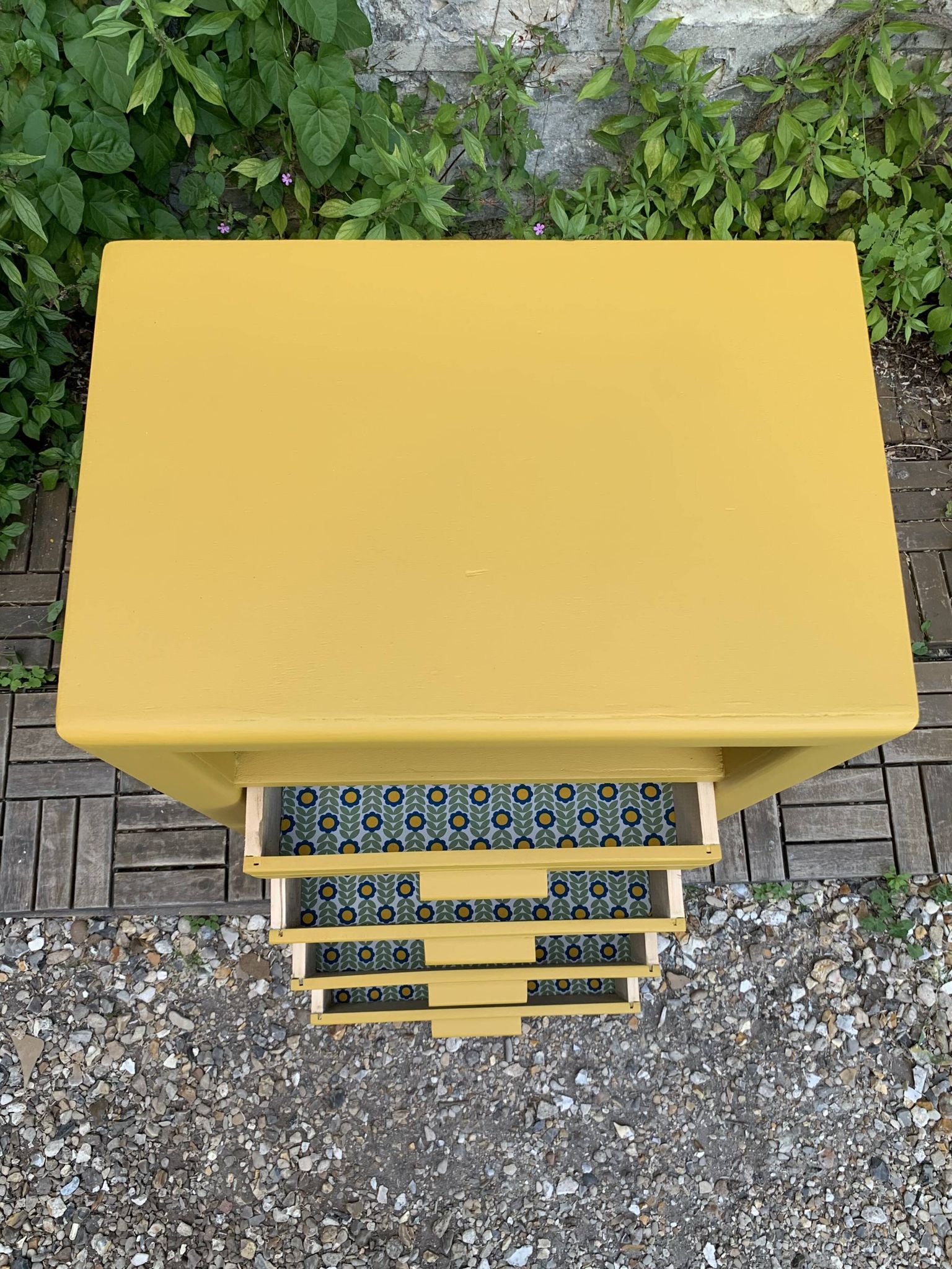 Ochre yellow Art Deco chest of drawers