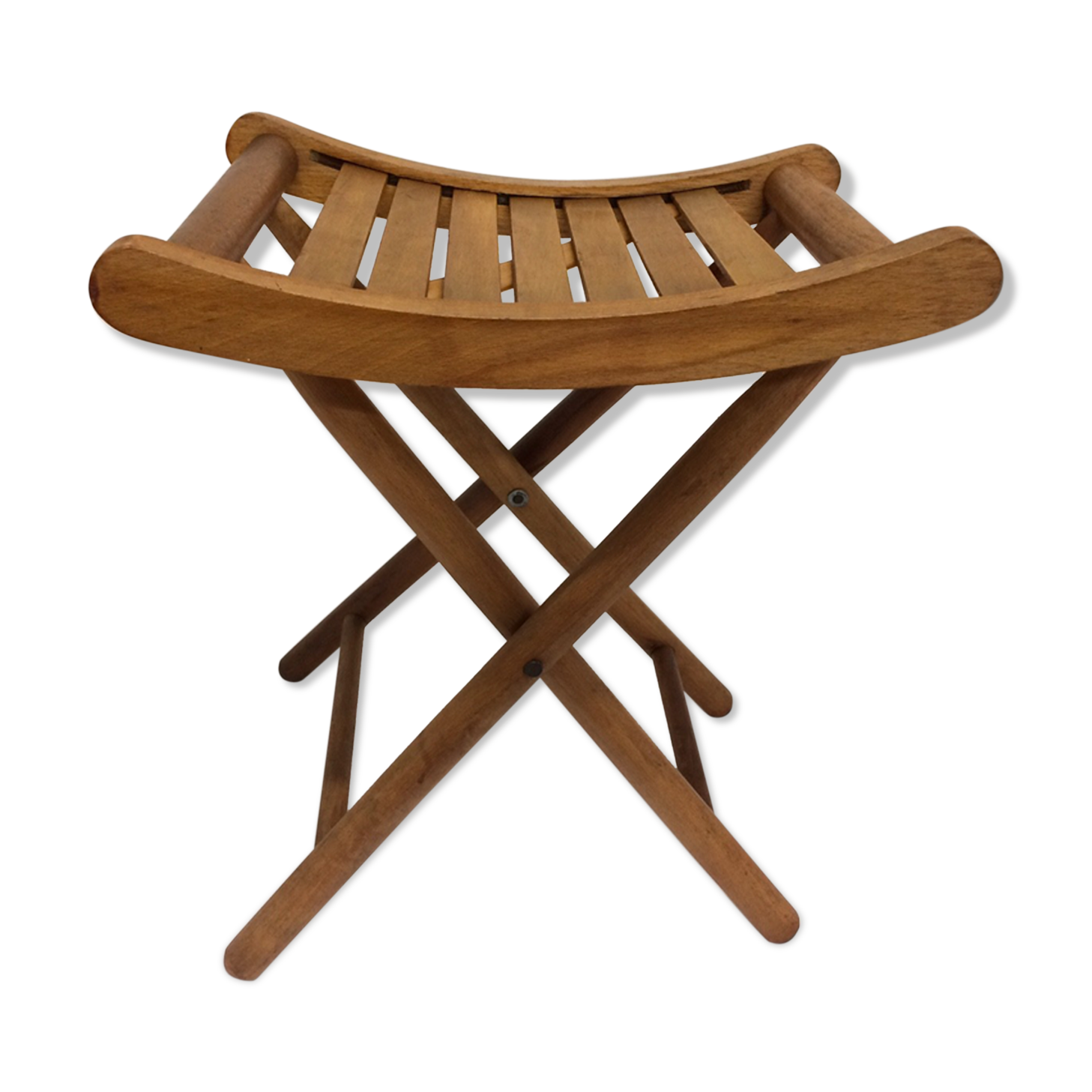 old wooden folding stool