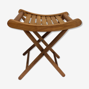 old wooden folding stool