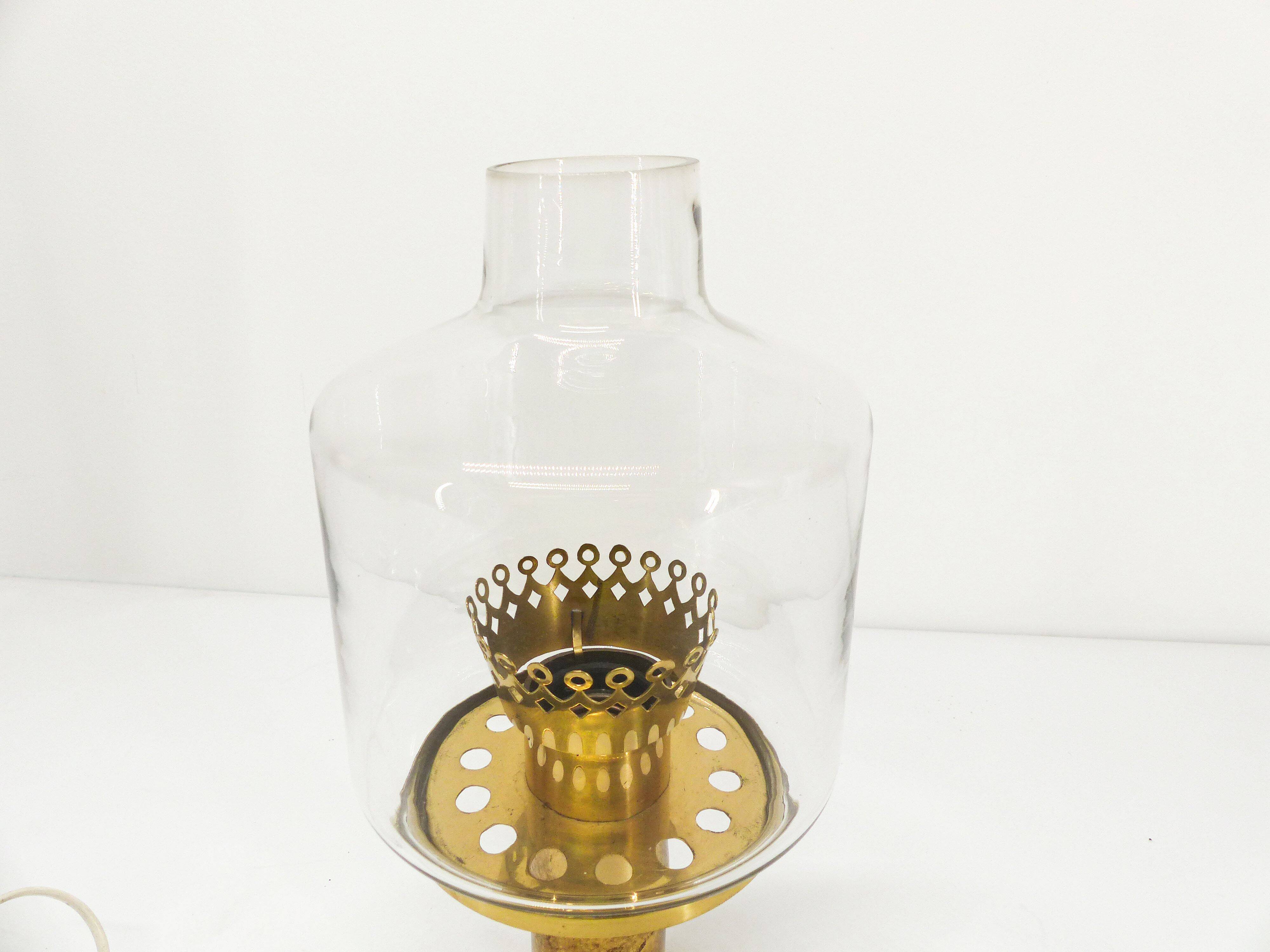 Scandinavian lamp Hans-Agne Jakobsson brass and glass B 102