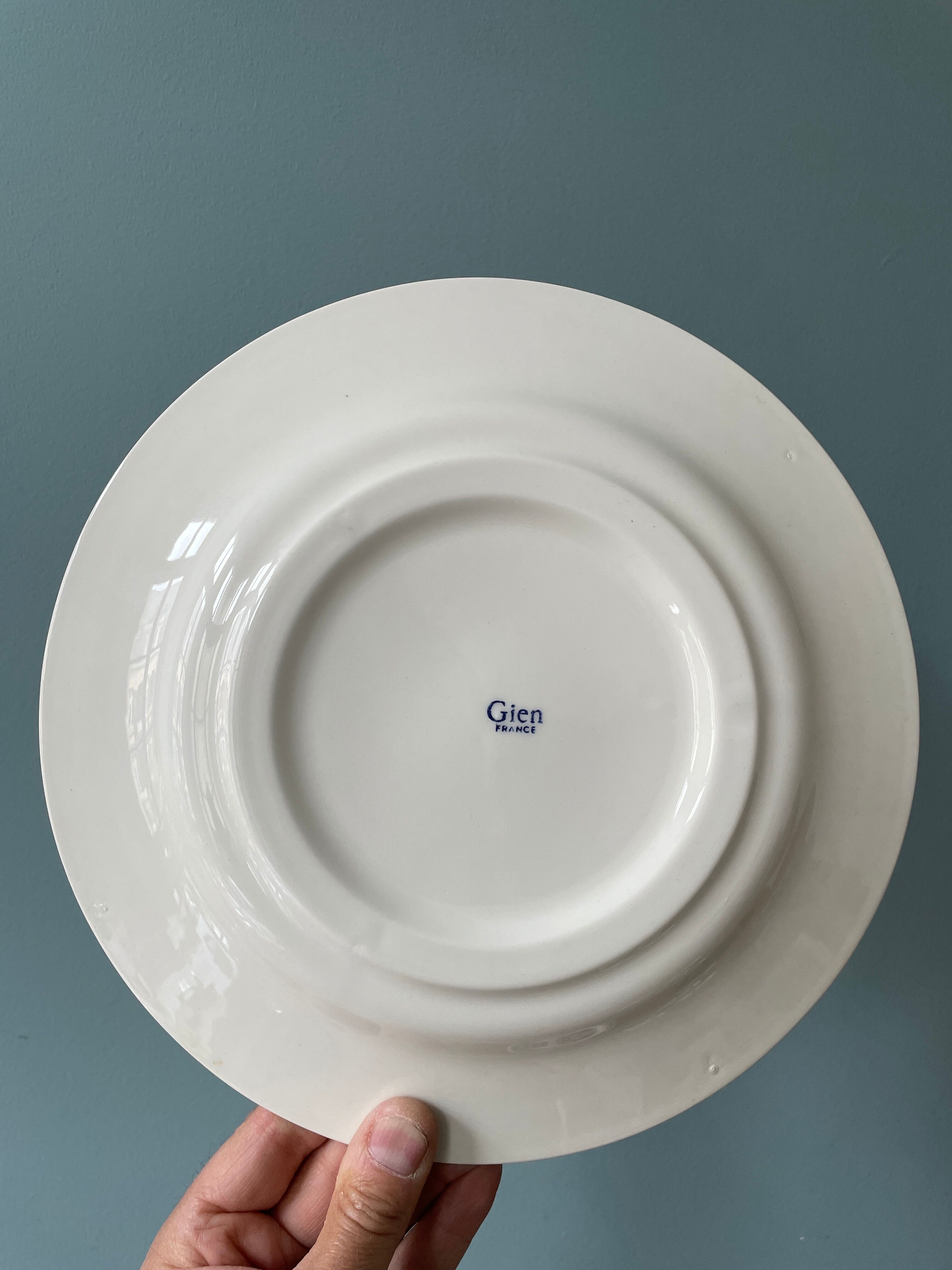 Two antique plates in Gien porcelain France