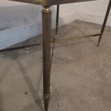 Table basse vintage laiton et marbre