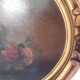 Painting old oil painting pattern Roses frame gilded wood