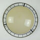 1930s to 50s glass ceiling lamp plafoniere with metal wire and brass frame