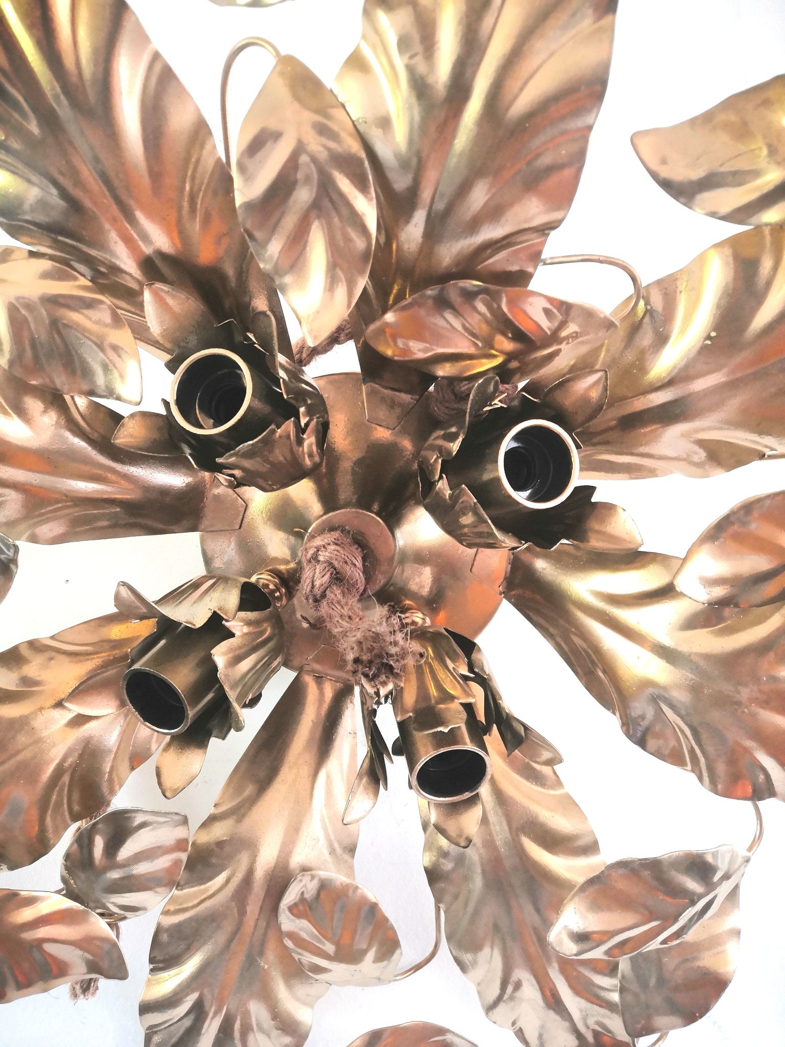 Floral metal ceiling lamp design MM Lampadari 70s