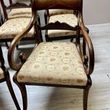 Set of six chairs and two armchairs from the Charles X period