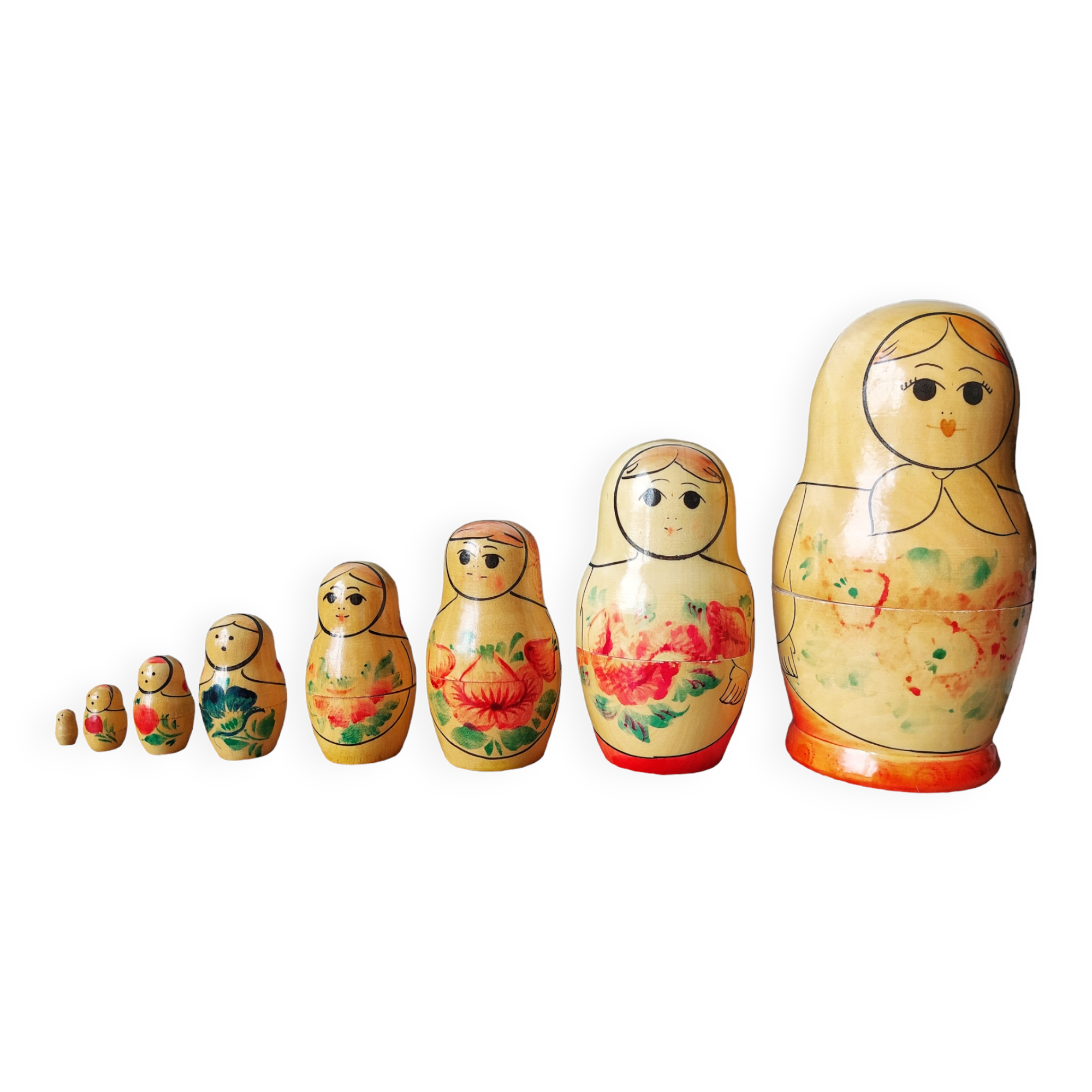 Serie 8 anciennes poupées russes