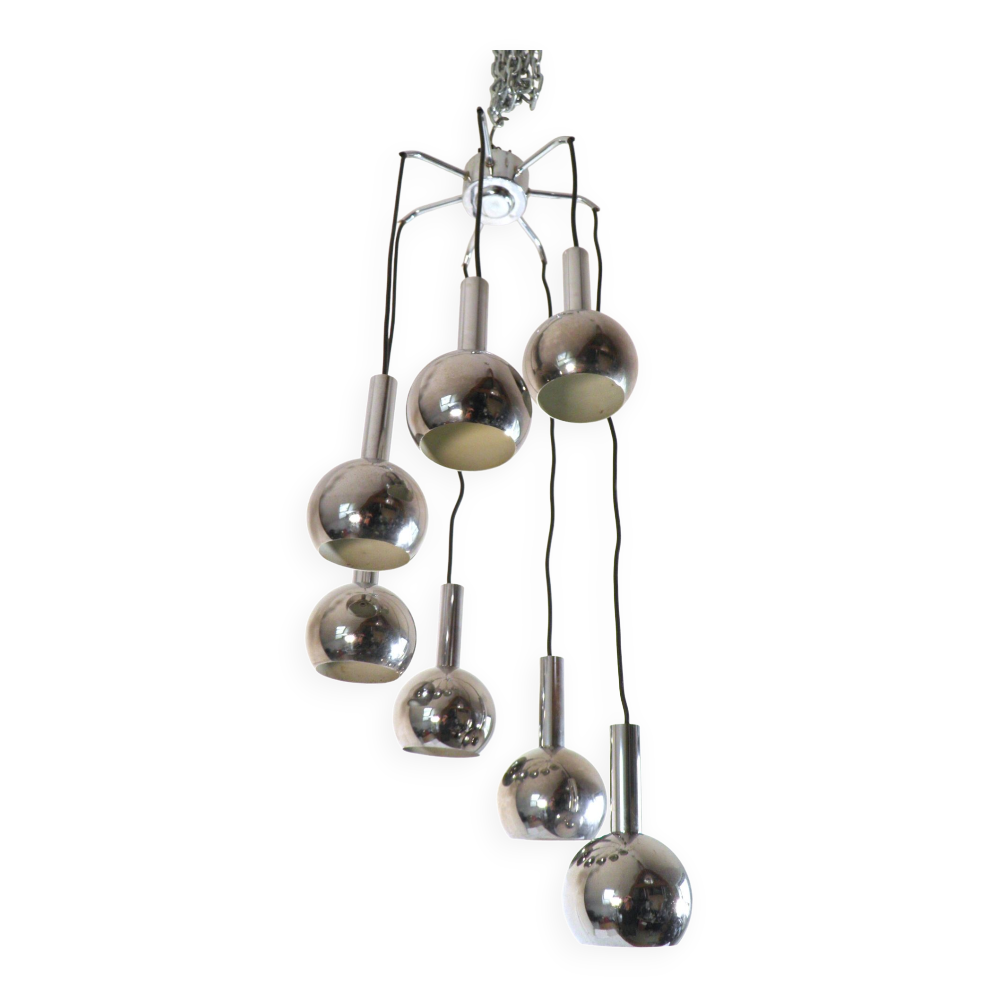 Chrome chandelier Richard Essig 1970