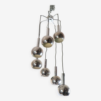 Chrome chandelier Richard Essig 1970