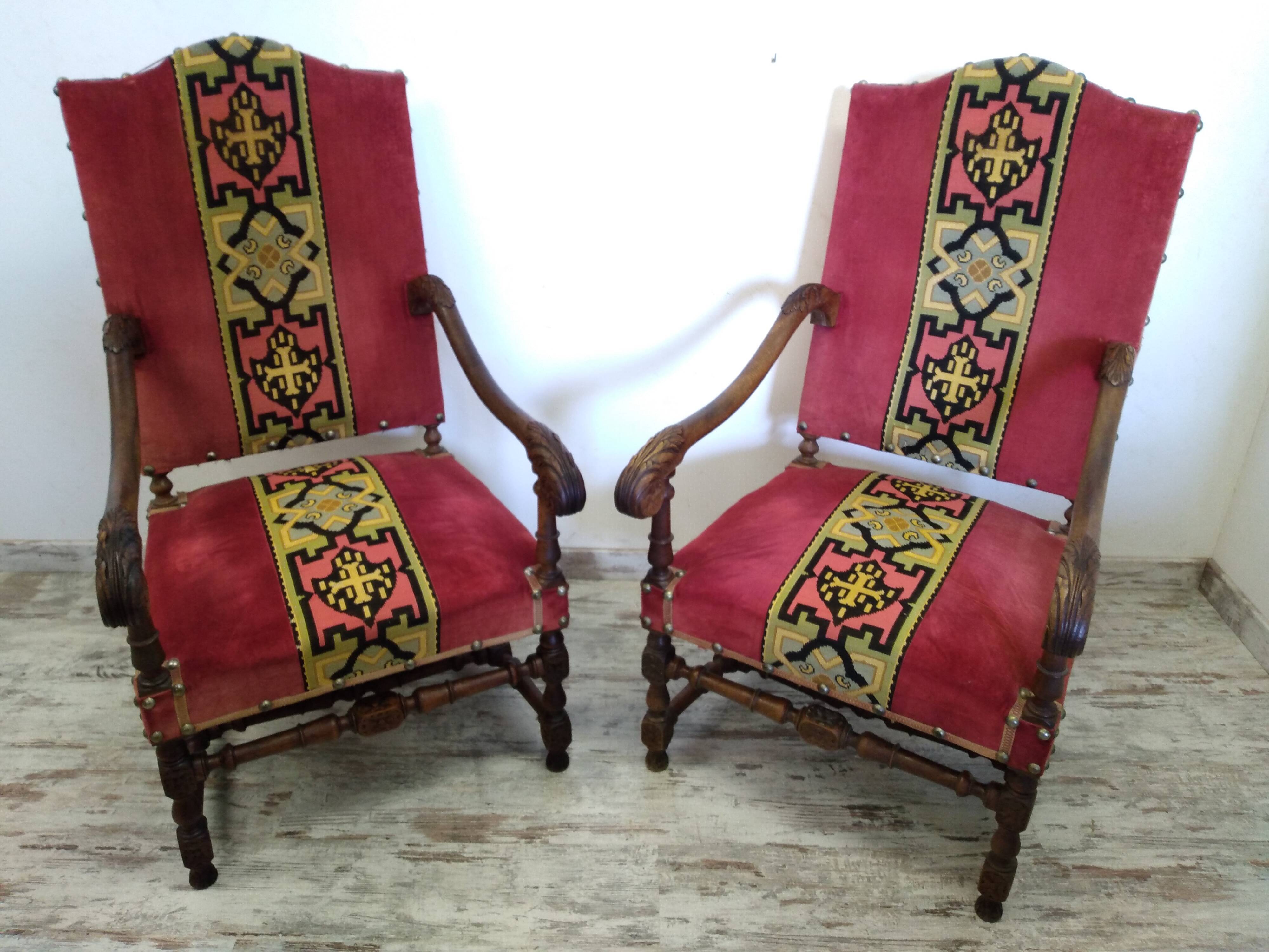 Old Louis XIII armchairs