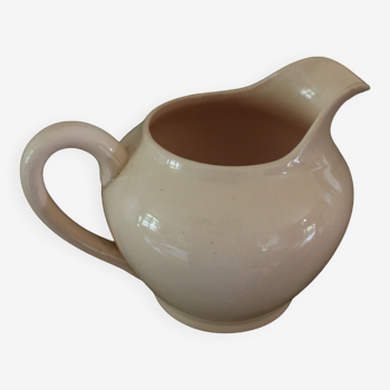 Pink earthenware milk jug Digoin Sarreguemines