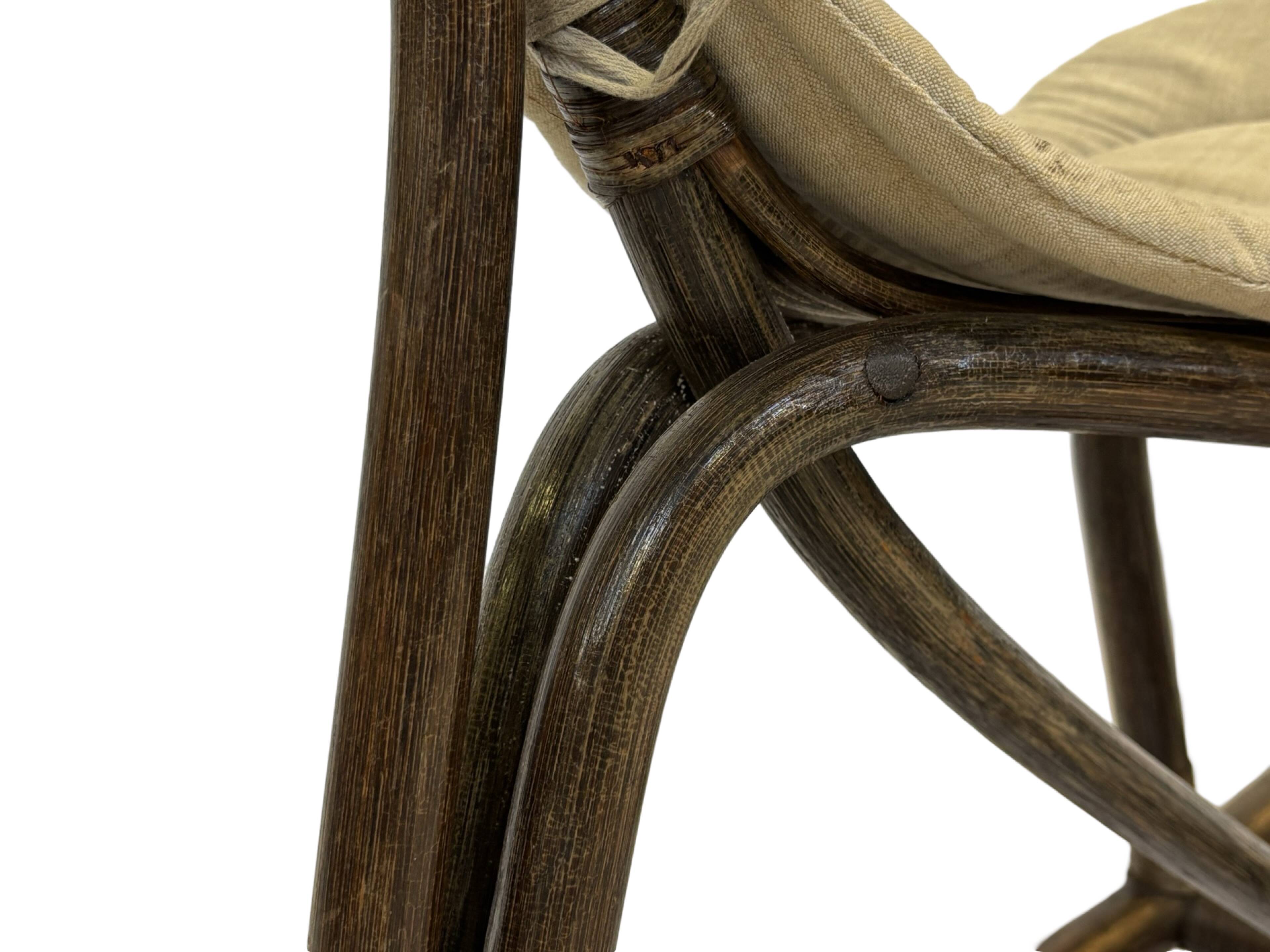 Midcentury bamboo rattan rocking horse 60's design children