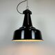 Industrial black pendant factory lamp with cast iron top, 1970s