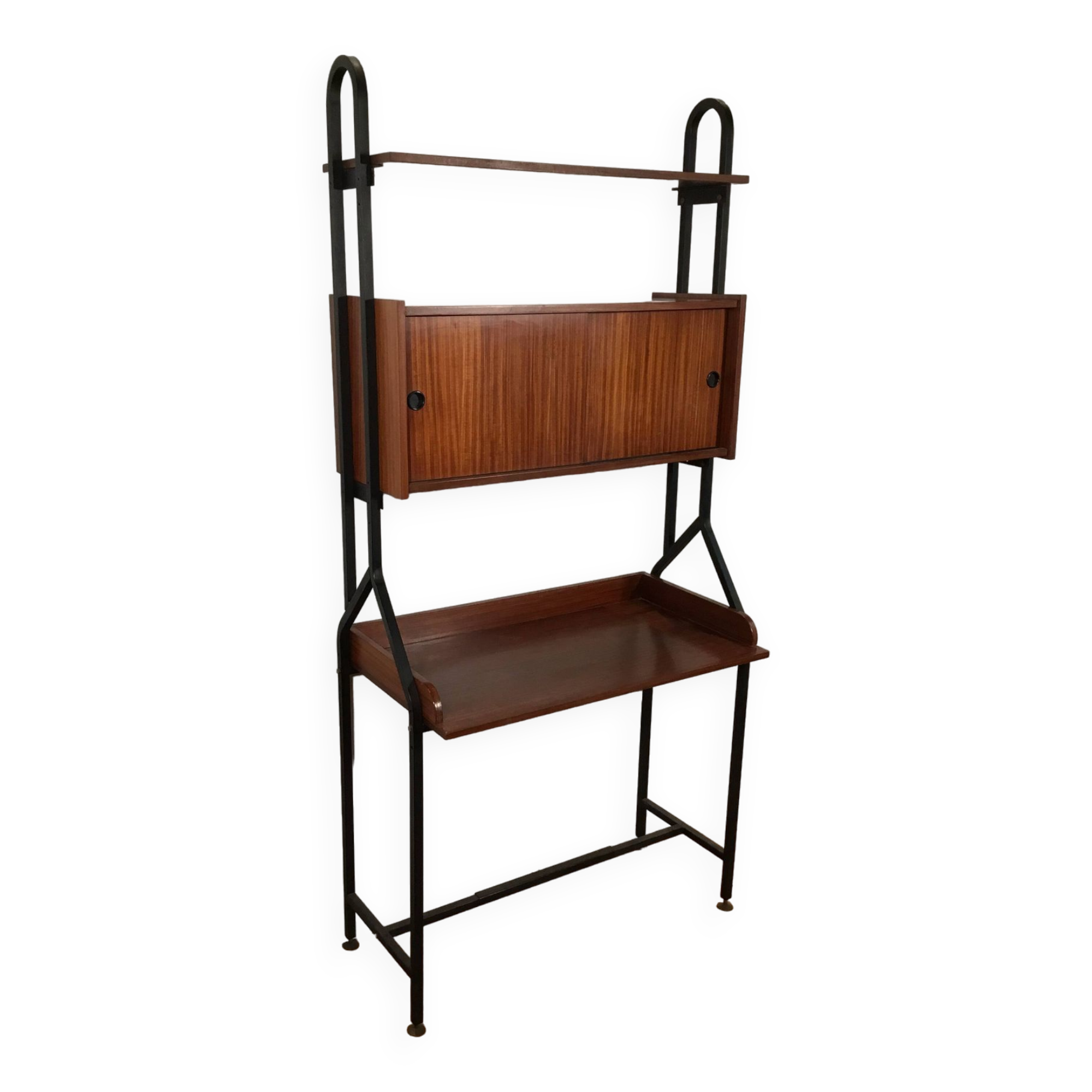 Secrétaire vintage avec rangement fermé et étagère