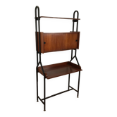 vintage freestanding desk with cabinet and shelf