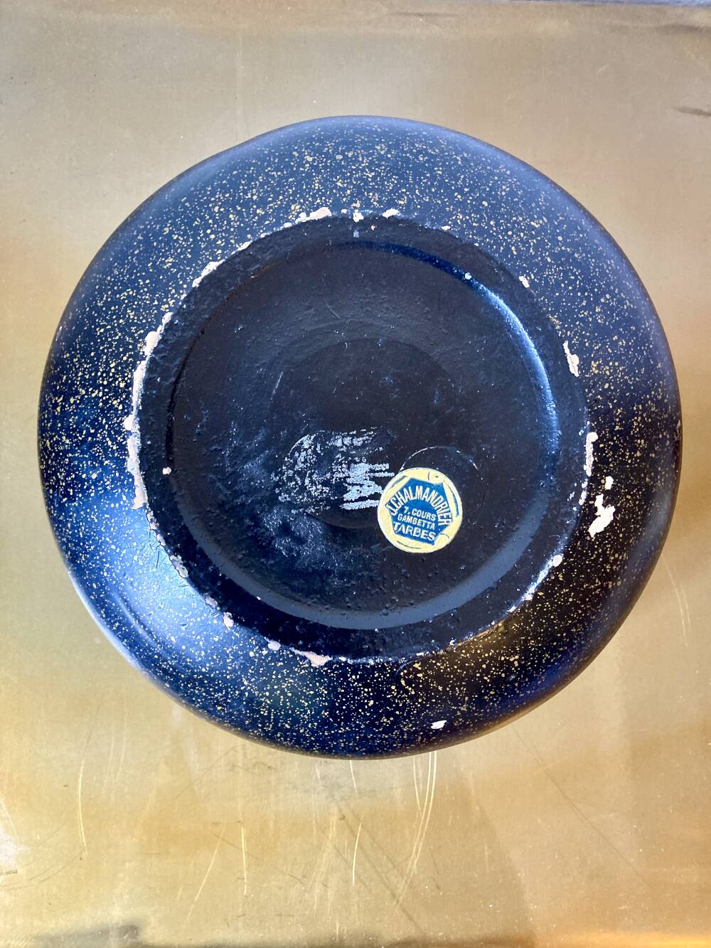 Painted terracotta vase signed with rose motifs, 1950s-1960s.