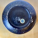 Painted terracotta vase signed with rose motifs, 1950s-1960s.