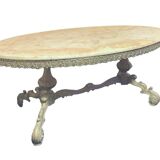 Table basse en marbre et laiton
