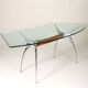 Bernard Dequet glass and aluminium desk for Protis, 1980s