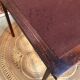 Table de jeu pliante avec tapis marron