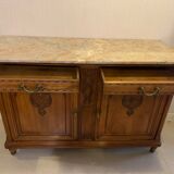Buffet bois plateau marbre