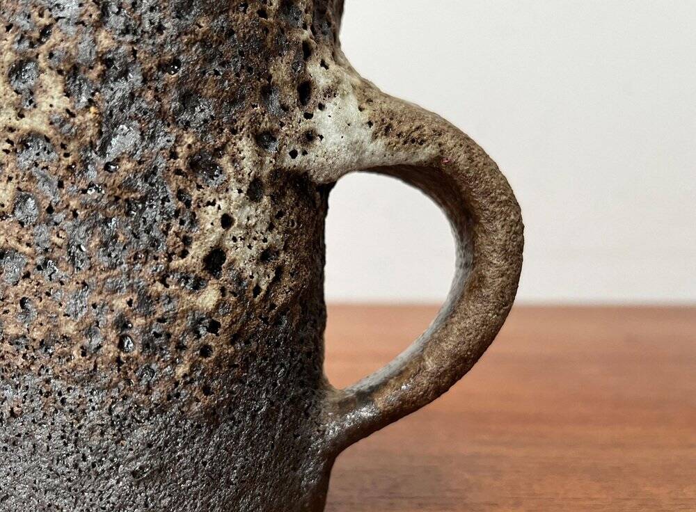 Brutalist Carafe Vase West German in Fat Lava Ceramic from the 1960s by Jopeko