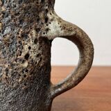 Brutalist Carafe Vase West German in Fat Lava Ceramic from the 1960s by Jopeko