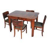 Ensemble de salle à manger Art Déco en hêtre et épicéa, années 1920, 5 pièces