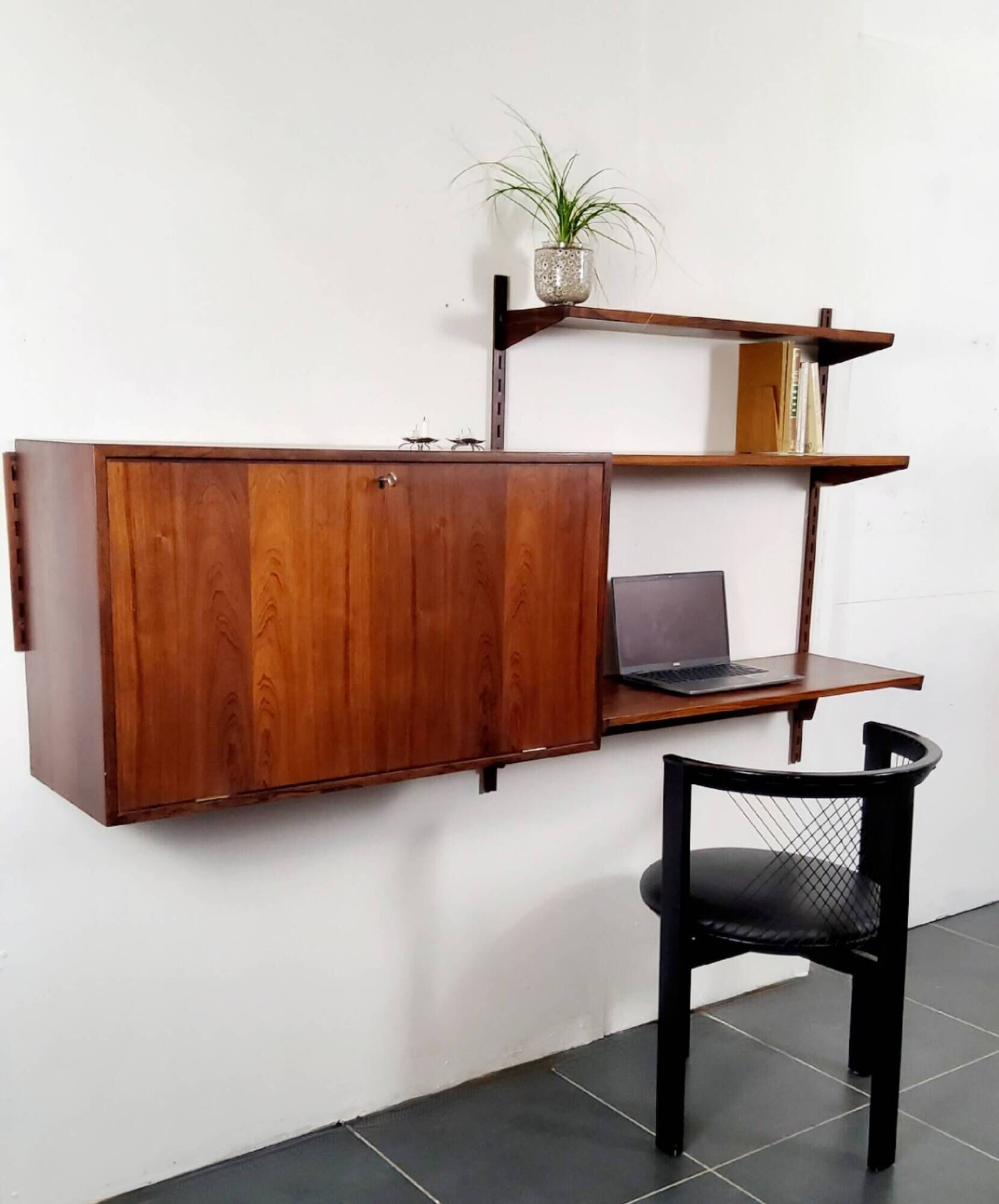 Etagere secrétaire mural scandinave en bois Design Kai Kristiansen
