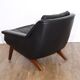 Fauteuil danois en cuir et palissandre 1960