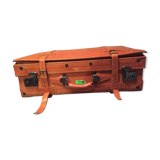Thick leather suitcase