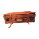 Thick leather suitcase