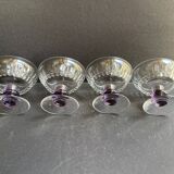 4 Cups in colored cut crystal – Val Saint Lambert