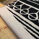 Berber carpet Oudéa pure black and white wool - 290 cm x 210 cm