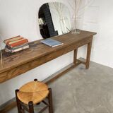 Solid oak work table console 220cm