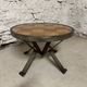 Vintage round ceramic and wrought iron coffee table