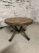 Vintage round ceramic and wrought iron coffee table