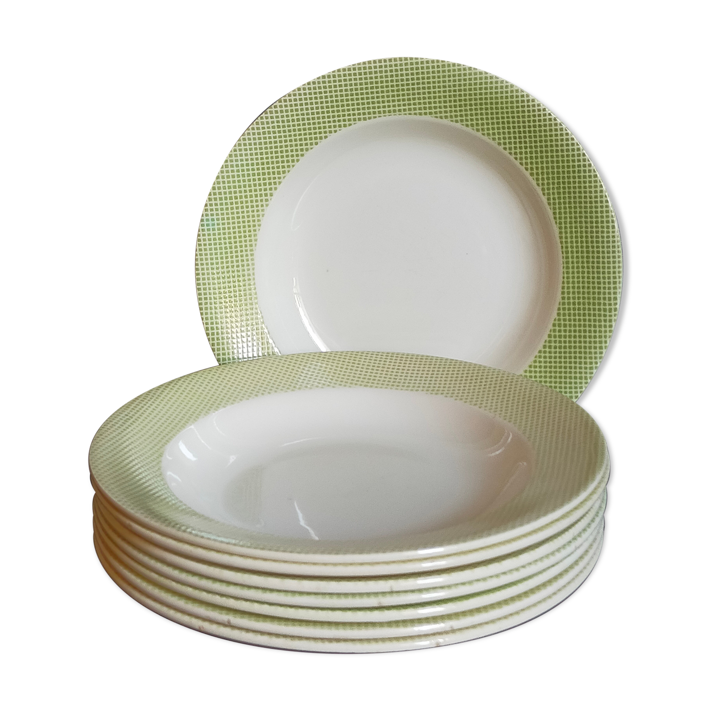 Eight earthenware plates from salins 50s