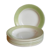 Huit assiettes faïence de salins années 50