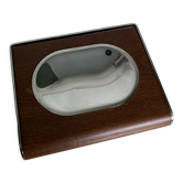 Porte savon mural en chrome et bois noyer