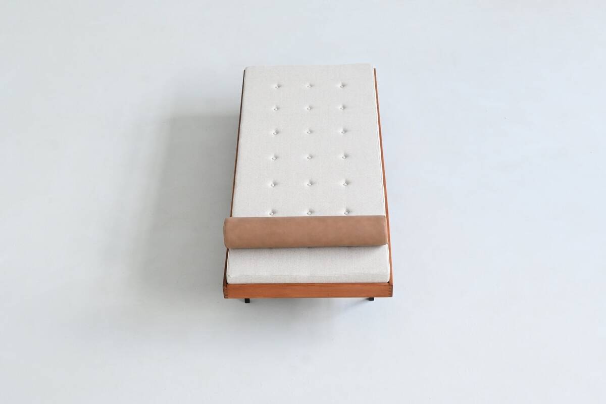 Dutch daybed in teak, metal and wool, mid-century, The Netherlands, 1960